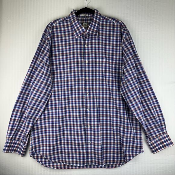 Peter Millar Checkered Plaid Button Down Long Sleeve Shirt Men’s Size X-Large - Picture 1 of 10